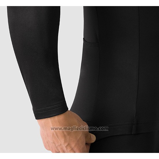 2019 Abbigliamento Ciclismo La Passione Verde Bianco Nero Manica Lunga e Salopette